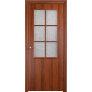 Дверь строительная ламинированная Остекленная 56