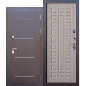 Дверь металлическая 11 см ISOTERMA медный антик Лиственница Мокко