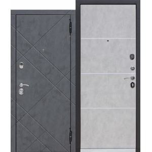 Дверь металлическая входная 9 см БРУКЛИН Бетон графит / Бетон пепельный